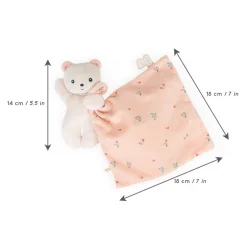 Kaloo Doudou Ours Carre Douceur Feuilles D'Amour^ Doudou Rose